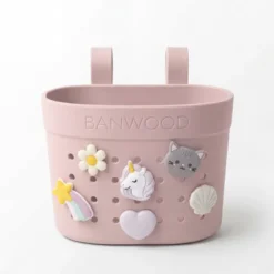 BANWOOD Pin & Ride Kinder-Lenkerkorb Fadedpink (für Laufrad, Roller & Fahrrad)