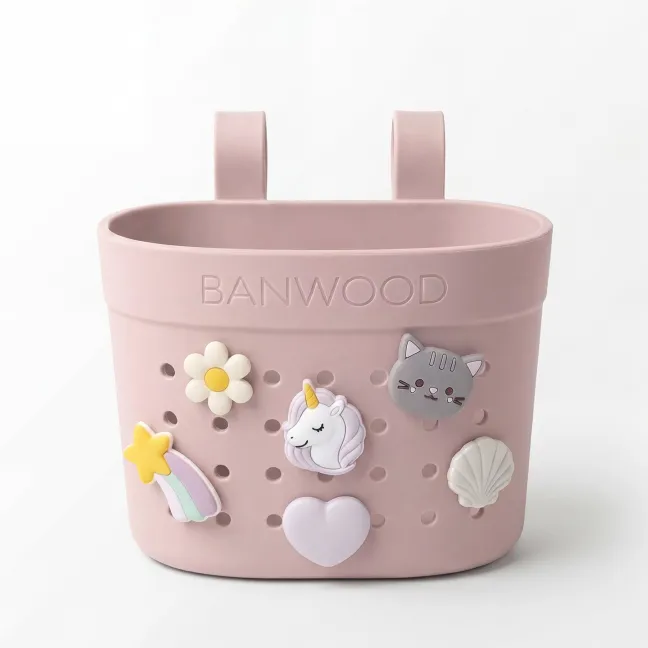 BANWOOD Pin & Ride Kinder-Lenkerkorb Fadedpink (für Laufrad, Roller & Fahrrad)
