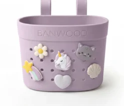 BANWOOD Pin & Ride Kinder-Lenkerkorb Lavender (für Laufrad, Roller & Fahrrad)