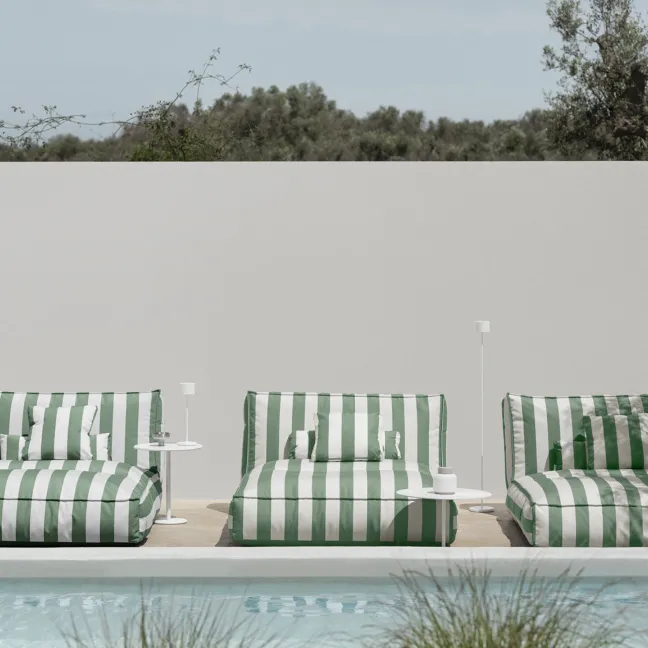 Blomus Outdoor-Bett STAY 120x190 cm Lily White/Duck Green