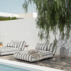 Blomus Outdoor-Bett STAY 120x190 cm Lily White/Elephant Skin