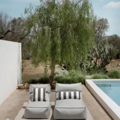 Blomus Outdoor-Kissen STAY 70x30 cm Lily White/Black