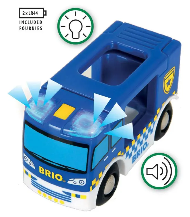 Brio Polizeiwagen mit Licht und Sound 33825