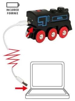 Brio Schwarze Akku-Lok mit Mini-USB 33599