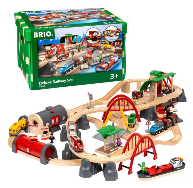 Brio Straßen & Schienen Bahn Set Deluxe 33052