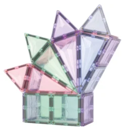 Cleverclixx® Magentbausteine Geometrie-Bausatz Pastell 45 Teile