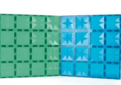 Cleverclixx® Magentbausteine Große Grundplatten blau/grün 2 Teile