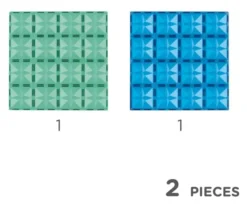Cleverclixx® Magentbausteine Große Grundplatten blau/grün 2 Teile