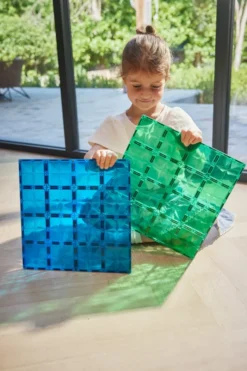 Cleverclixx® Magentbausteine Große Grundplatten blau/grün 2 Teile