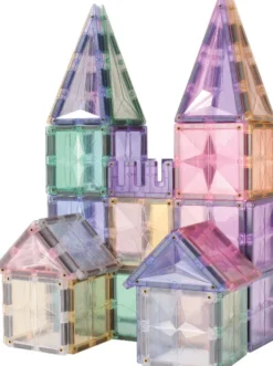 Cleverclixx® Magentbausteine Großer Kreativ-Bausatz Pastell 125 Teile
