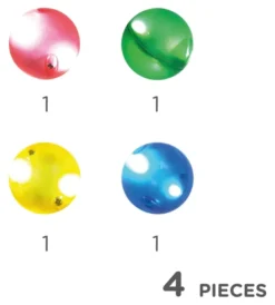 Cleverclixx® Magentbausteine Kugelbahn Lichteffekt-Kugel-Set 4 Teile