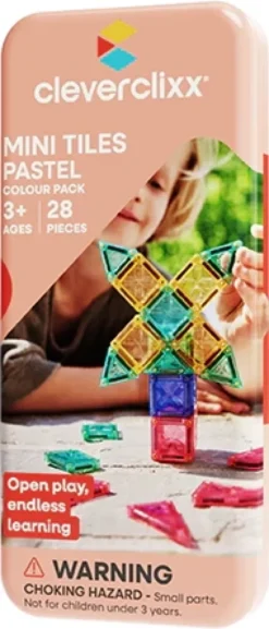 Cleverclixx® Magentbausteine Mini Tiles Pack Pastell 28 Teile