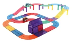 Cleverclixx® Magentbausteine Race Track Autobahn-Bausatz Intense 65 Teile
