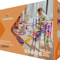 Cleverclixx® Magentbausteine Race Track Autobahn-Bausatz Pastell 80 Teile