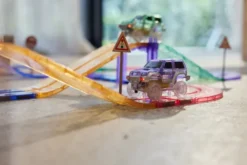 Cleverclixx® Magentbausteine Race Track Autobahn-Bausatz Pastell 80 Teile