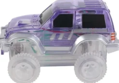 Cleverclixx® Magentbausteine Race Track Car Rennbahnauto lila