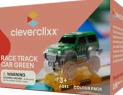 Cleverclixx® Magentbausteine Race Track Car Rennbahnauto grün