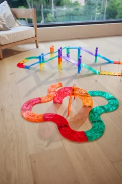 Cleverclixx® Magentbausteine Race Track Erweiterung Kurven Intense 15 Teile
