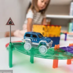 Cleverclixx® Magentbausteine Race Track Erweiterung Kurven Intense 15 Teile