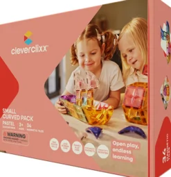 Cleverclixx® Magentbausteine Small Curved Dome Pack Pastell 34 Teile