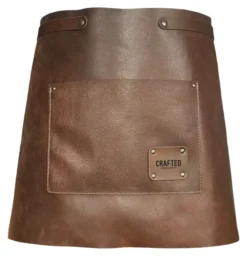 Crafted Lederschürze Vintage Apron kurz braun