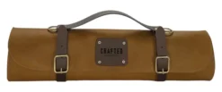 Crafted Messerrolle aus Leder mit 7 Taschen beige