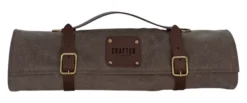 Crafted Messerrolle aus Washed Canvas mit 7 Taschen grau