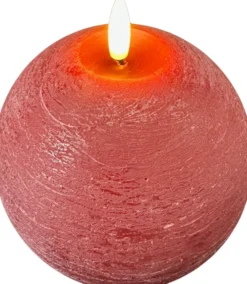 DecoTrend Kugelkerze Echtwachs rot groß