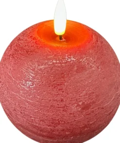 DecoTrend Kugelkerze Echtwachs rot mittel