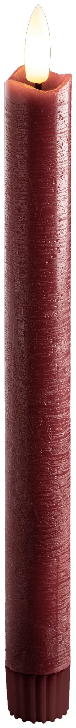 DecoTrend Stabkerze Echtwachs rot groß, LED 2er Set