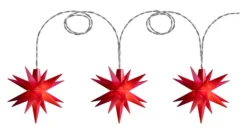 DecoTrend Sterntaler Baby-Sternenkette Ø8cm 3 Sterne Batterie Indoor rot