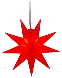 DecoTrend Sterntaler Fensterstern 9 Zacker Ø11,5cm Batterie Indoor rot