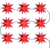 DecoTrend Sterntaler Mini-Sternenkette Ø12cm 9 Sterne Trafo In- und Outdoor rot
