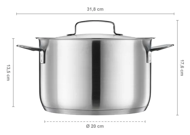 FISKARS All Steel Kasserolle 5,0 l mit Deckel