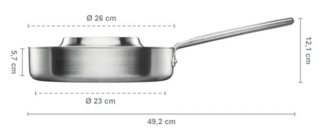FISKARS Norden Steel Sautierpfanne 26 cm beschichtet mit Deckel