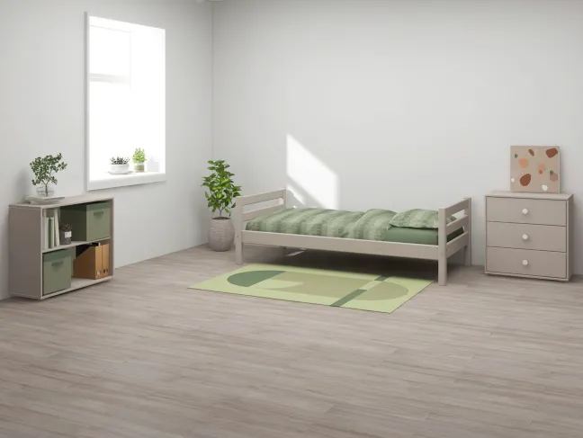 FLEXA Classic Bett 90x200cm grau lasiert