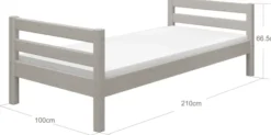 FLEXA Classic Bett 90x200cm grau lasiert