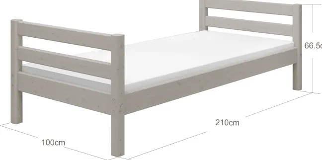 FLEXA Classic Bett 90x200cm grau lasiert