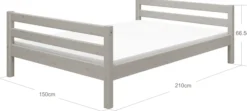 FLEXA Classic Bett 140x200cm grau lasiert