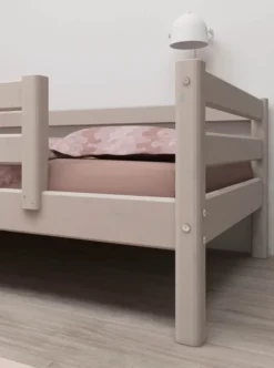 FLEXA Classic Bett 90x200cm mit 3/4 Absturzsicherung grau lasiert