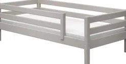 FLEXA Classic Bett 90x200cm mit 3/4 Absturzsicherung grau lasiert