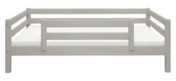 FLEXA Classic Bett 90x200cm mit 1/2 Absturzsicherung grau lasiert
