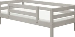 FLEXA Classic Bett 90x200cm mit 1/2 Absturzsicherung grau lasiert