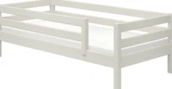 FLEXA Classic Bett 90x200cm mit 3/4 Absturzsicherung weiß lasiert