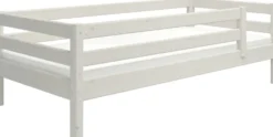 FLEXA Classic Bett 90x200cm mit 3/4 Absturzsicherung weiß lasiert