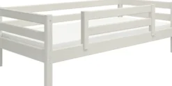 FLEXA Classic Bett 90x200cm mit 1/2 Absturzsicherung weiß lasiert