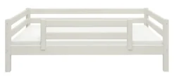 FLEXA Classic Bett 90x200cm mit 1/2 Absturzsicherung weiß lasiert