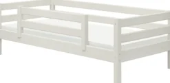 FLEXA Classic Bett 90x200cm mit 1/2 Absturzsicherung weiß lasiert