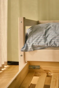 FLEXA Classic Bett 90x200cm mit Ausziehbett und 2 Schubladen weiß lasiert