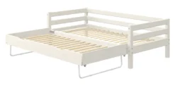 FLEXA Classic Bett 90x200cm mit Ausziehbett weiß lasiert